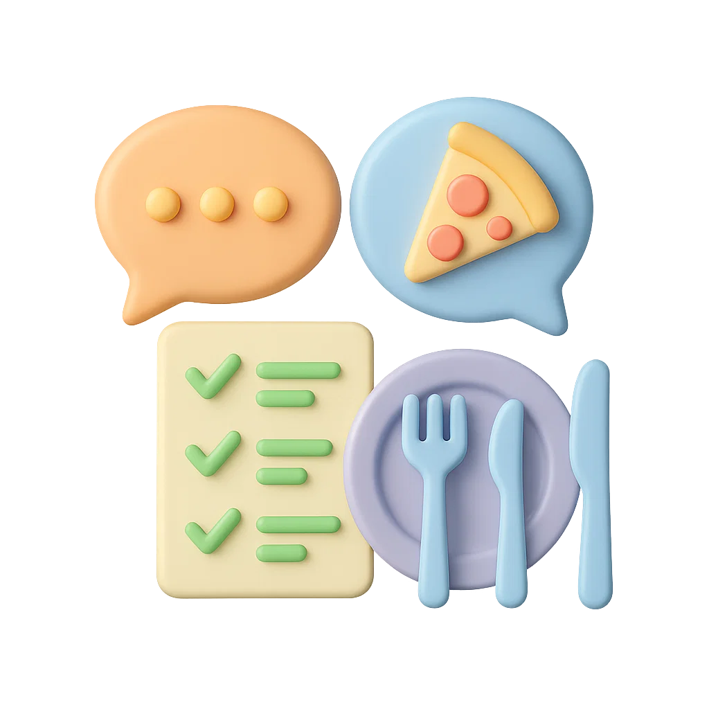 가족끼리 저녁 메뉴를 정하는 상황