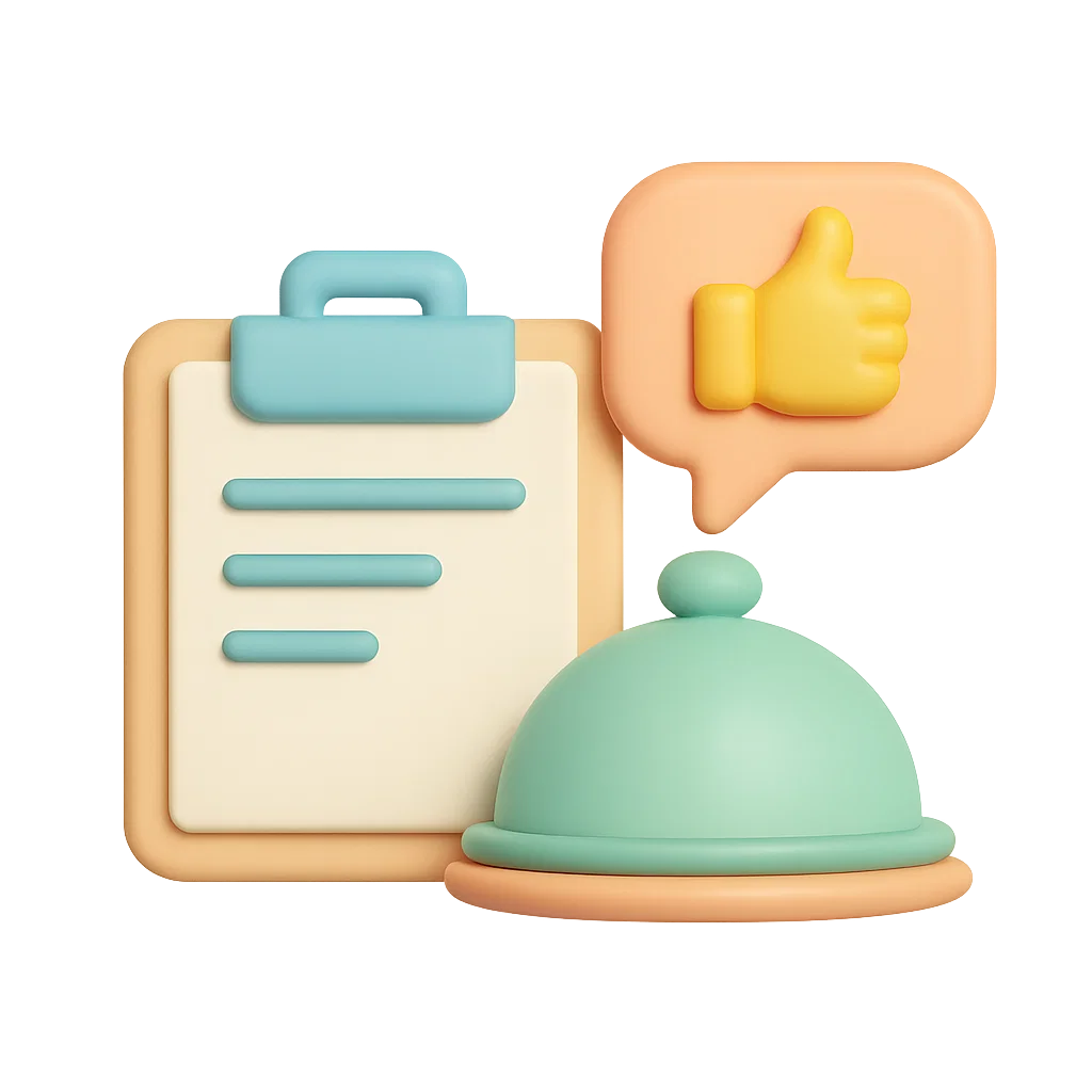 현지 식당에서 인기 메뉴를 추천받는 상황